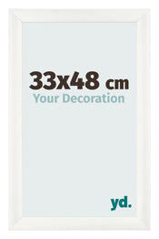 Cadre Photo 33x48cm Blanc Vintage MDF Pisa De Face Mesure | Yourdecoration.fr