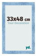 Cadre Photo 33x48cm Bleu Brillant Patine MDF Pisa De Face Mesure | Yourdecoration.fr