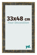 Cadre Photo 33x48cm Bleu Or Melange MDF Pisa De Face Mesure | Yourdecoration.fr