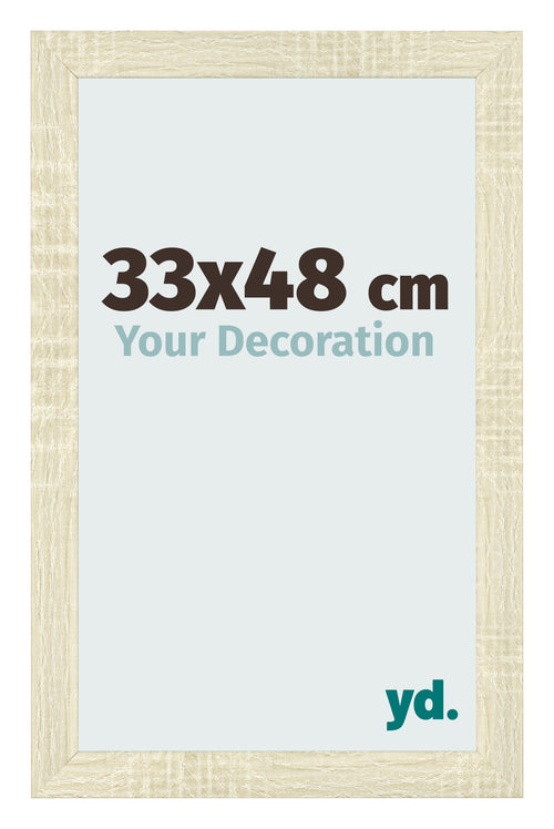 Cadre Photo 33x48cm Chene Sonoma MDF Pisa De Face Mesure | Yourdecoration.fr