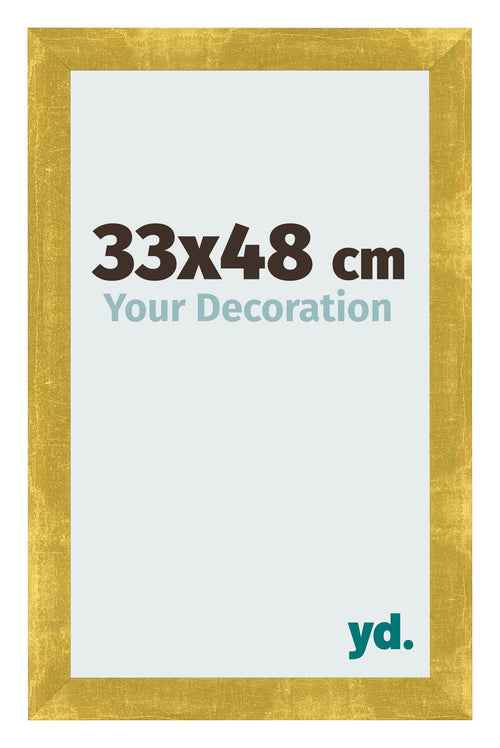 Cadre Photo 33x48cm Or Vintage MDF Pisa De Face Mesure | Yourdecoration.fr