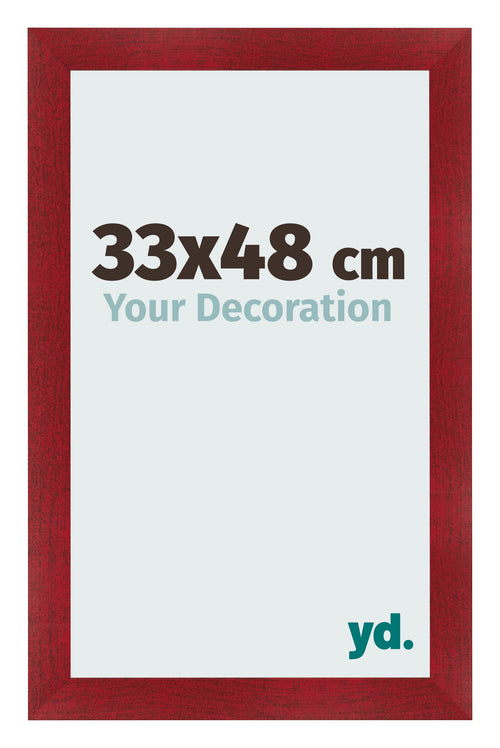 Cadre Photo 33x48cm Vin Rouge Patine MDF Pisa De Face Mesure | Yourdecoration.fr
