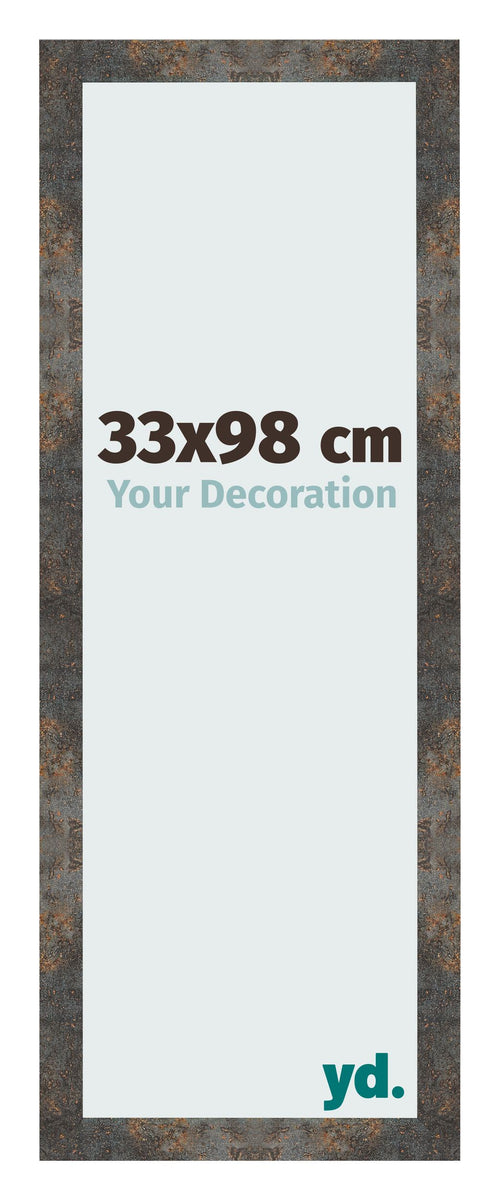 Cadre Photo 33x98 cm Metal Oxyde MDF Bologna De Face Mesure | Yourdecoration.fr