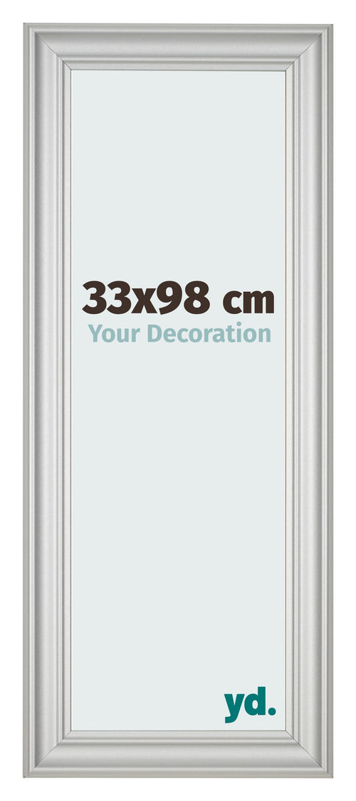 Cadre Photo 33x98cm Argent Mat MDF Lazio De Face Mesure | Yourdecoration.fr
