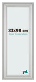 Cadre Photo 33x98cm Argent Mat MDF Lazio De Face Mesure | Yourdecoration.fr