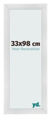Cadre Photo 33x98cm Argent Noir Patine MDF Pisa De Face Mesure | Yourdecoration.fr