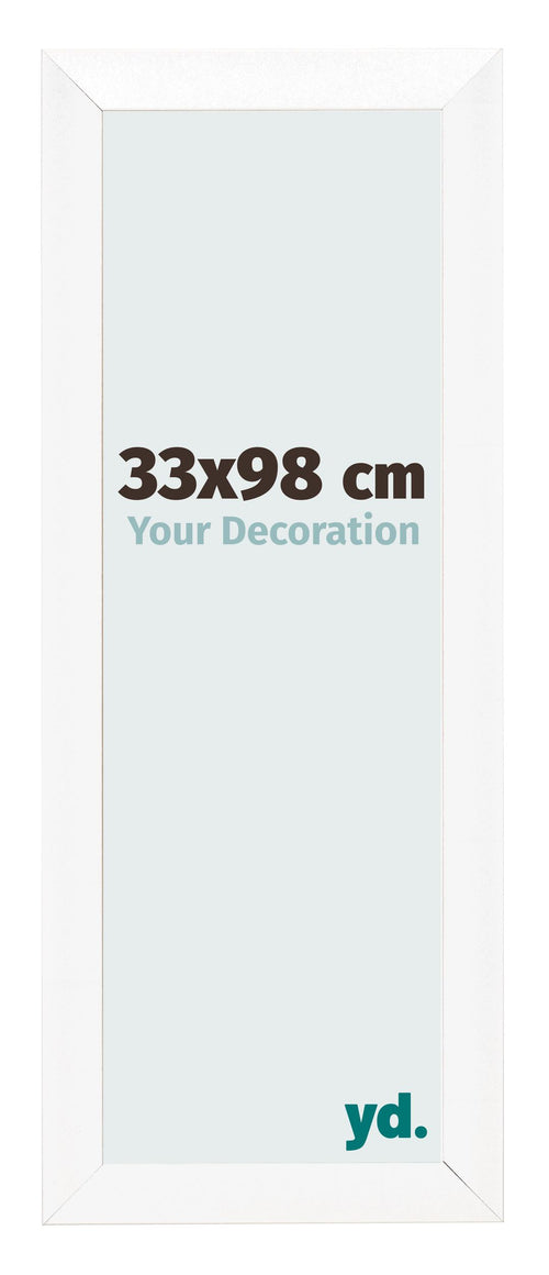 Cadre Photo 33x98cm Blanc Vintage MDF Pisa De Face Mesure | Yourdecoration.fr