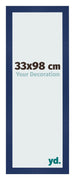 Cadre Photo 33x98cm Bleu Foncé Patiné MDF Bologna De Face Mesure | Yourdecoration.fr