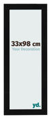 Cadre Photo 33x98cm Noir Argent Poli MDF Pisa De Face Mesure | Yourdecoration.fr