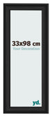 Cadre Photo 33x98cm Noir Grain de Bois MDF Lazio De Face Mesure | Yourdecoration.fr