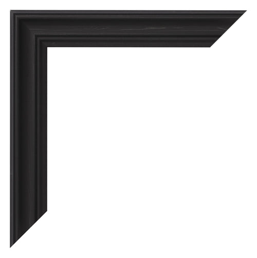 Cadre Photo 33x98cm Noir Grain de Bois MDF Lazio Detail Coin | Yourdecoration.fr