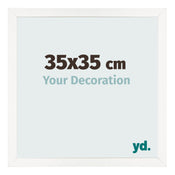 Cadre Photo 35x35 cm Blanc Brillant MDF Bologna De Face Mesure | Yourdecoration.fr