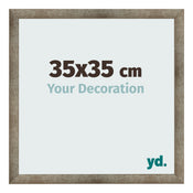 Cadre Photo 35x35 cm Metal Vintage MDF Bologna De Face Mesure | Yourdecoration.fr