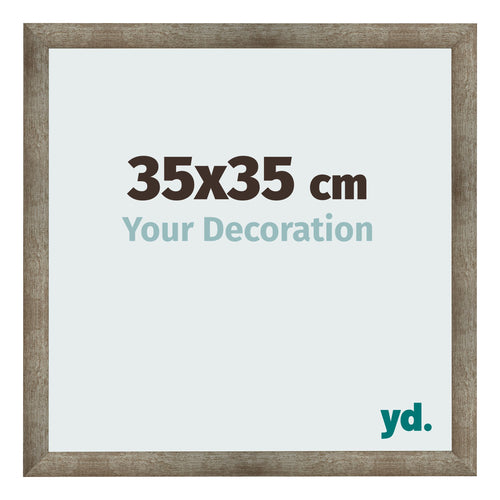 Cadre Photo 35x35 cm Metal Vintage MDF Bologna De Face Mesure | Yourdecoration.fr