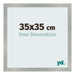 Cadre Photo 35x35cm Aluminium Brossé MDF Bologna De Face Mesure | Yourdecoration.fr