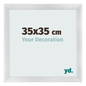 Cadre Photo 35x35cm Argent Noir Patine MDF Pisa De Face Mesure | Yourdecoration.fr