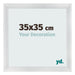 Cadre Photo 35x35cm Argent Noir Patine MDF Pisa De Face Mesure | Yourdecoration.fr