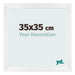 Cadre Photo 35x35cm Blanc Vintage MDF Pisa De Face Mesure | Yourdecoration.fr
