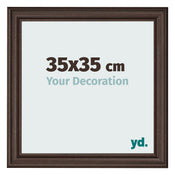 Cadre Photo 35x35cm Chene Fonce MDF Lazio De Face Mesure | Yourdecoration.fr
