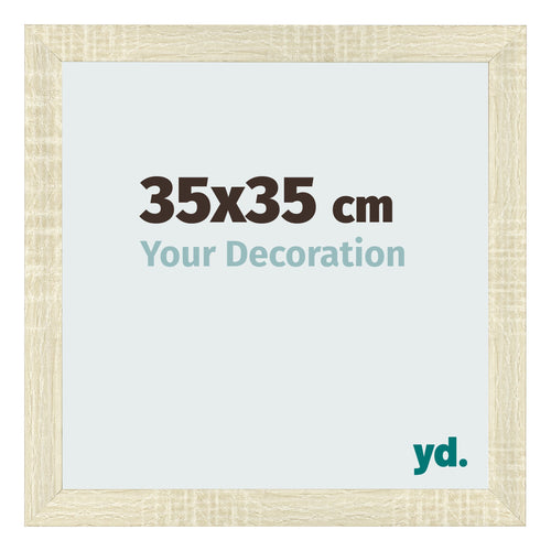 Cadre Photo 35x35cm Chene Sonoma MDF Pisa De Face Mesure | Yourdecoration.fr