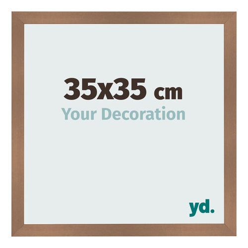 Cadre Photo 35x35cm Cuivre Décor MDF Bologna De Face Mesure | Yourdecoration.fr