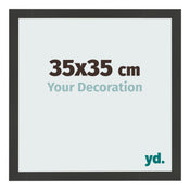 Cadre Photo 35x35cm Noir Grain de Bois MDF Bologna De Face Mesure | Yourdecoration.fr