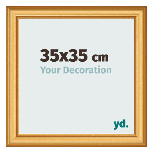 Cadre Photo 35x35cm Or Mat MDF Lazio De Face Mesure | Yourdecoration.fr