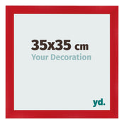 Cadre Photo 35x35cm Rouge MDF Pisa De Face Mesure | Yourdecoration.fr