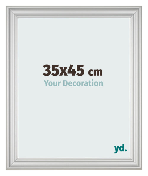 Cadre Photo 35x45cm Argent Mat MDF Lazio De Face Mesure | Yourdecoration.fr