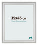 Cadre Photo 35x45cm Argent Mat MDF Lazio De Face Mesure | Yourdecoration.fr