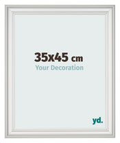 Cadre Photo 35x45cm Blanc Patine MDF Lazio De Face Mesure | Yourdecoration.fr