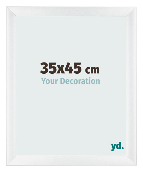 Cadre Photo 35x45cm Blanc Vintage MDF Pisa De Face Mesure | Yourdecoration.fr