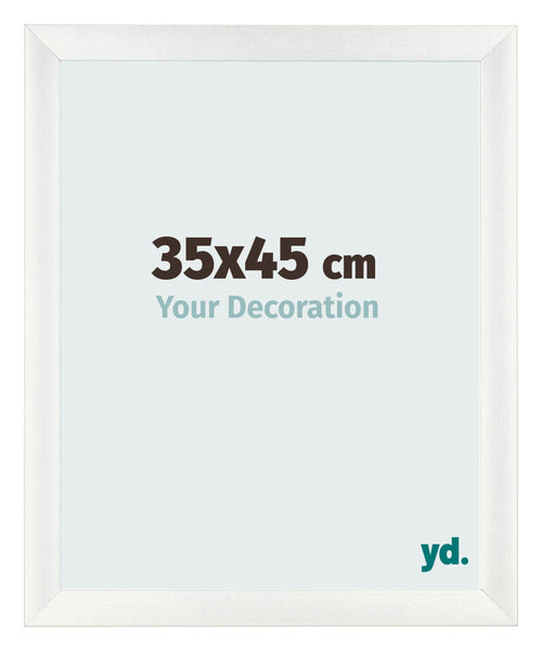 Cadre Photo 35x45cm Blanc Vintage MDF Pisa De Face Mesure | Yourdecoration.fr