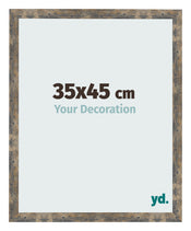 Cadre Photo 35x45cm Bleu Or Mélangé MDF Bologna De Face Mesure | Yourdecoration.fr