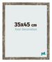 Cadre Photo 35x45cm Bleu Or Mélangé MDF Bologna De Face Mesure | Yourdecoration.fr