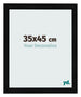Cadre Photo 35x45cm Noir Argent Poli MDF Pisa De Face Mesure | Yourdecoration.fr