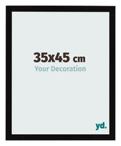 Cadre Photo 35x45cm Noir Brillant MDF Bologna De Face Mesure | Yourdecoration.fr