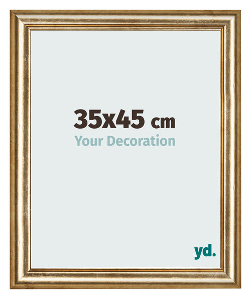 Cadre Photo 35x45cm Or Antique MDF Lazio De Face Mesure | Yourdecoration.fr