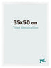 Cadre Photo 35x50 cm Blanc Mat MDF Bologna De Face Mesure | Yourdecoration.fr