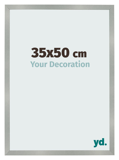 Cadre Photo 35x50cm Aluminium Brossé MDF Bologna De Face Mesure | Yourdecoration.fr