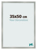 Cadre Photo 35x50cm Aluminium Brossé MDF Bologna De Face Mesure | Yourdecoration.fr