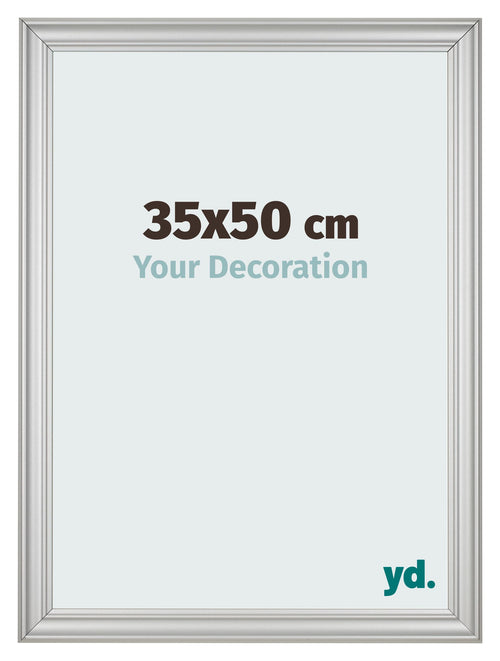Cadre Photo 35x50cm Argent Mat MDF Lazio De Face Mesure | Yourdecoration.fr