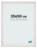 Cadre Photo 35x50cm Blanc Patine MDF Lazio De Face Mesure | Yourdecoration.fr