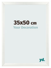 Cadre Photo 35x50cm Blanc Vintage MDF Pisa De Face Mesure | Yourdecoration.fr