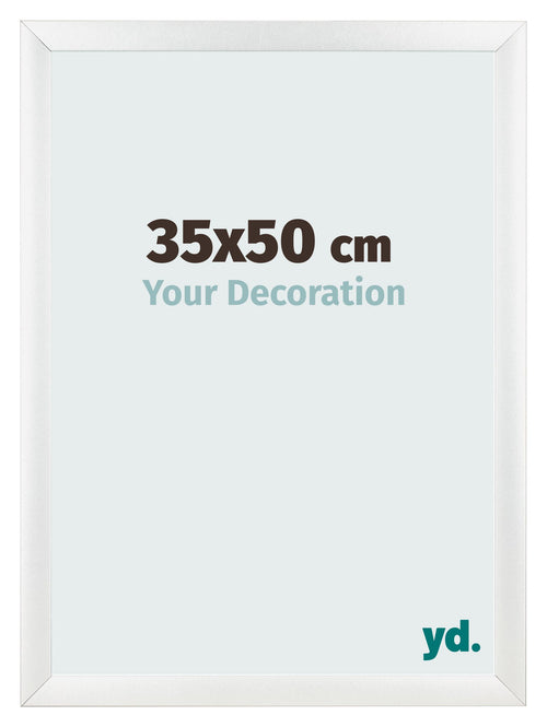 Cadre Photo 35x50cm Blanc Vintage MDF Pisa De Face Mesure | Yourdecoration.fr