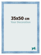 Cadre Photo 35x50cm Bleu Brillant Patine MDF Pisa De Face Mesure | Yourdecoration.fr