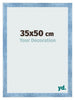 Cadre Photo 35x50cm Bleu Brillant Patine MDF Pisa De Face Mesure | Yourdecoration.fr
