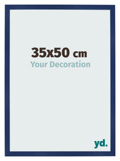 Cadre Photo 35x50cm Bleu Foncé Patiné MDF Bologna De Face Mesure | Yourdecoration.fr