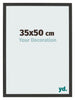 Cadre Photo 35x50cm Noir Grain de Bois MDF Bologna De Face Mesure | Yourdecoration.fr