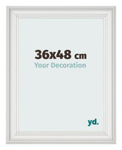 Cadre Photo 36x48cm Blanc Patine MDF Lazio De Face Mesure | Yourdecoration.fr